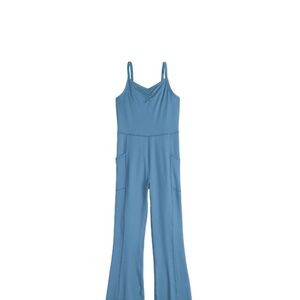 Girls Tek Gear Blue Cinch front Flare Unitard Jumpsuit XL